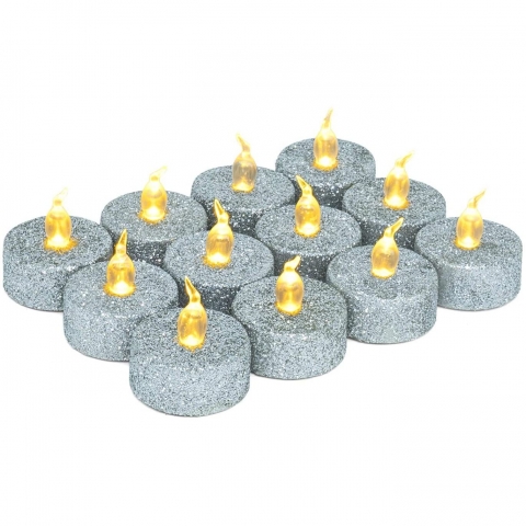 Homemory 12 Adet Gm Simli Led Tealight Mum