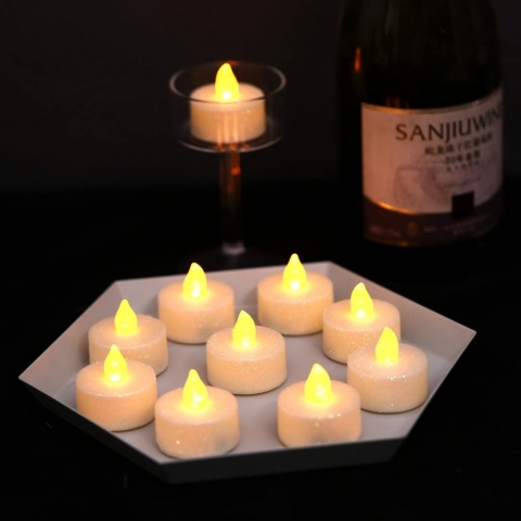 LOGUIDE Beyaz Simli Led Tea Light Mum (12 Adet)