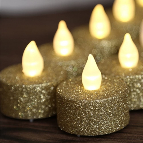 LOGUIDE Altn Simli Led Tea Light Mum (12 Adet)