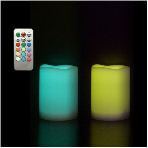 Smallpenglai Renkli Led Mum Set (2 Adet)(3x4)