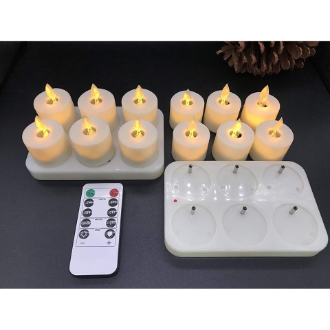 Burning Sister Yeniden arj Edilebilir Led Tea Lights (12 Adet)