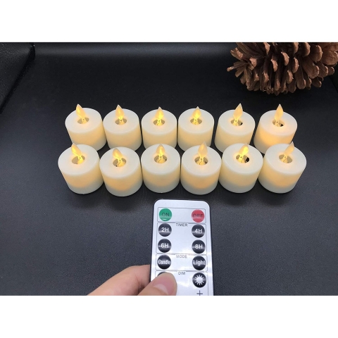 Burning Sister Yeniden arj Edilebilir Led Tea Lights (12 Adet)