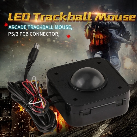 Arcade Trackball Mouse,Illuminated 4.5cm Round LED Trackball