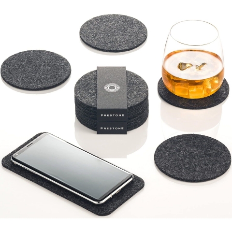 Coasters for Drinks Set of 9, Absorbent Felt Coasters with Double