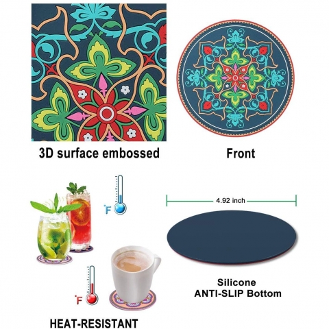 AYOTEE 6 Para Silikon Bardak Altl (Mandala)