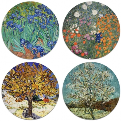 CARIBOU Coasters Bardak Altl Set (4 Para)(Vincent Van Gogh)