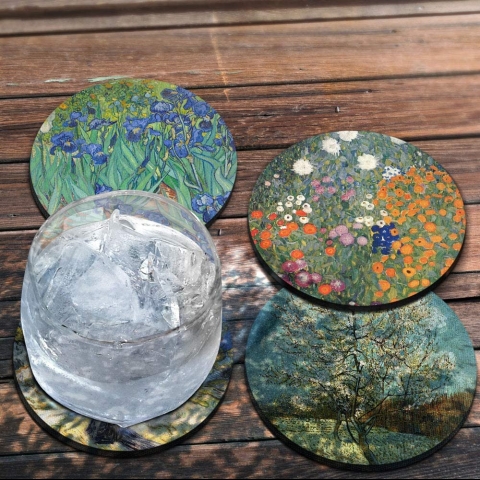 CARIBOU Coasters Bardak Altl Set (4 Para)(Vincent Van Gogh)