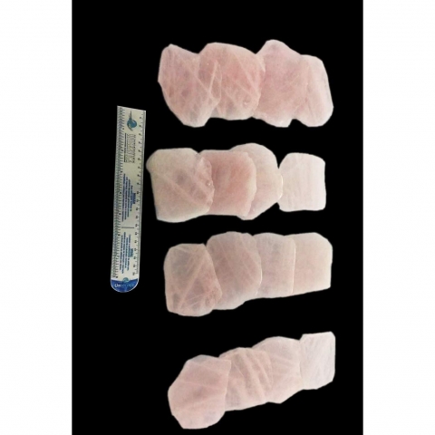 AMOYSTONE Rose Quartz Bardak Altl Set (4 Adet)