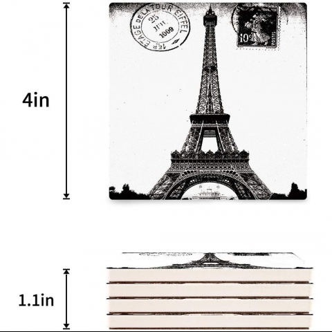 Hostline Seramik Bardak Altl Set (4 Adet)(Paris)