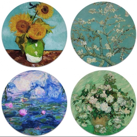 CARIBOU Coasters Bardak Altl (4 Para)(Sunflowers Blue)