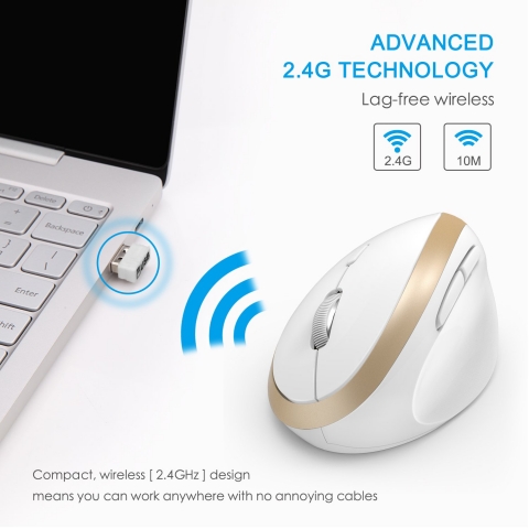 Wireless Vertical Mouse, Jelly Comb Wireless Mouse 2.4G High