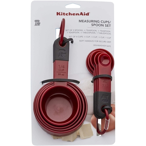 KitchenAid Plastik l Ka Seti (9 Para)(Krmz)