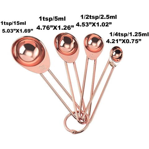 D-GROEE Paslanmaz elik l Ka Set (8 Para)(Rose Gold)