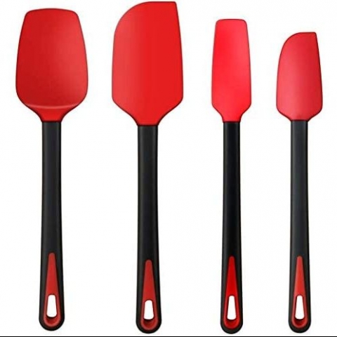 TEEVEA Silikon Spatula Set (4 Para) (Krmz)