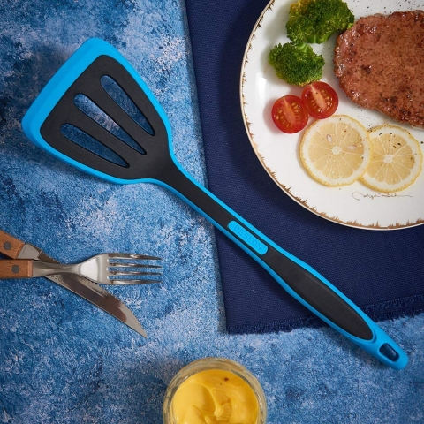 DESLON Silikon Spatula Set (3 Para) (Siyah-Mavi)