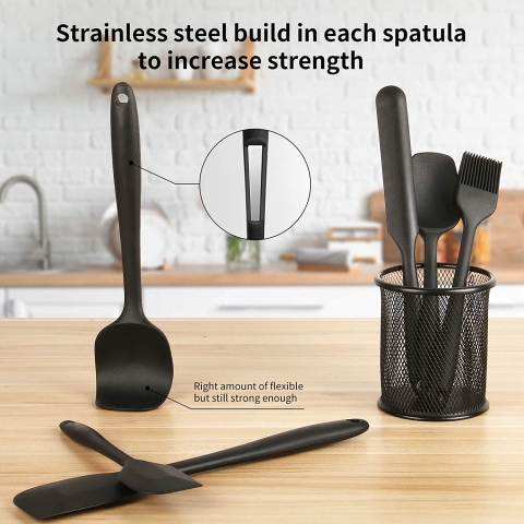 COONLINE Silikon Spatula Set (6 Para) (Siyah)