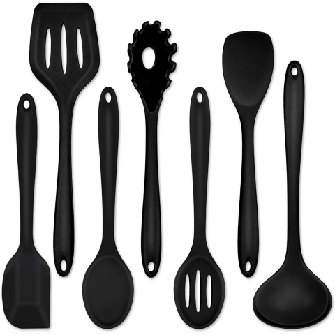 P&P CHEF Silikon Spatula Set (7 Para) (Siyah)