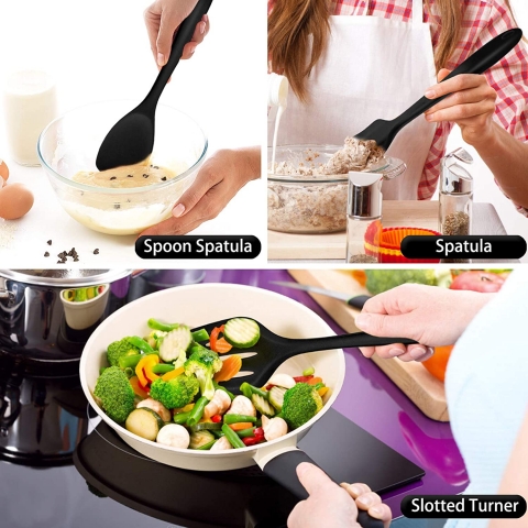 P&P CHEF Silikon Spatula Set (7 Para) (Siyah)