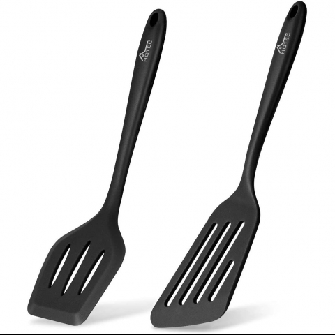 Hotec Silikon Spatula Seti (2 Para) (Siyah)