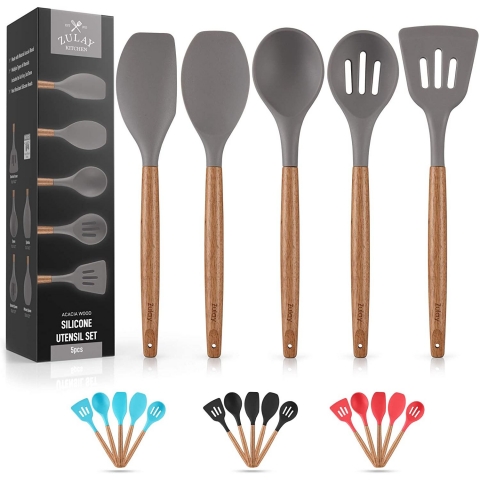 Zulay Kitchen Silikon Spatula Seti (5 Para)(Gri)