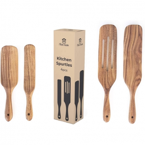 Nice-nook Ahap Spatula Seti (4 Para) (Kahve)