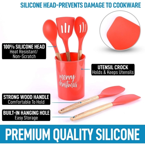 Zulay Kitchen Silikon Spatula Seti (5 Para)(Krmz)