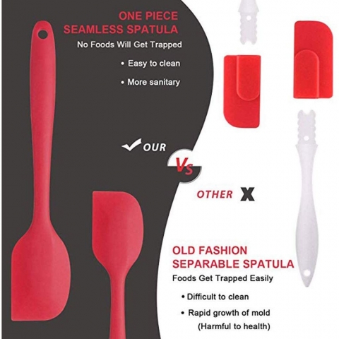 N+A Silikon Spatula Set (4 Para) (Krmz)