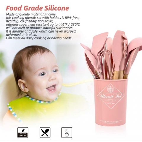 STRAWBLEAG 28 Para Silikon Mutfak Gereleri Seti (Pembe)