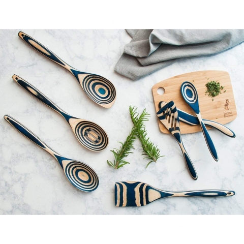 Crate Collective Exotic Pakkawood Spatula Set (7 Para)(Mavi)