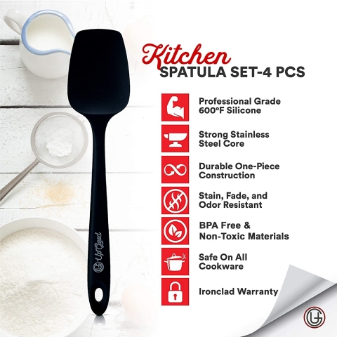 UpGood Silikon Spatula Set (Krmz)(4 Para)