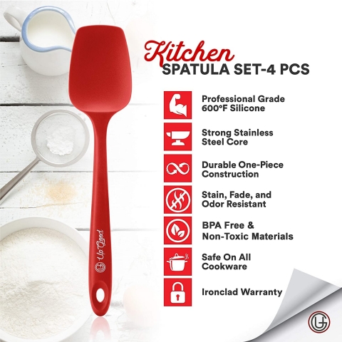 UpGood Silikon Spatula Set (Krmz)(4 Para)