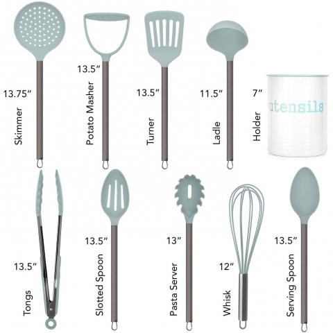 Country Kitchen Silikon Mutfak Gereleri Set (10 Para)(Mint)