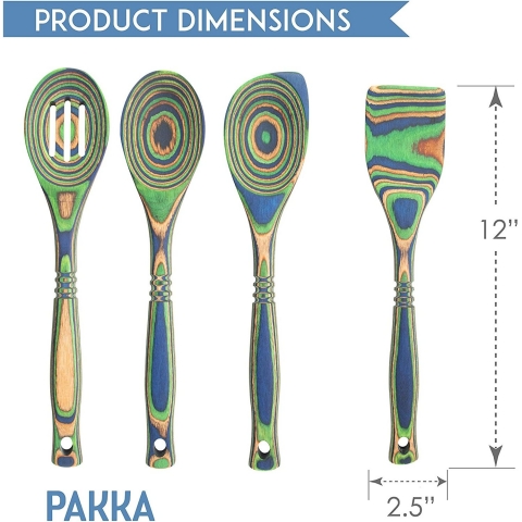 Island Bamboo Pakkawood Spatula Seti (7 Para)(Yeil)