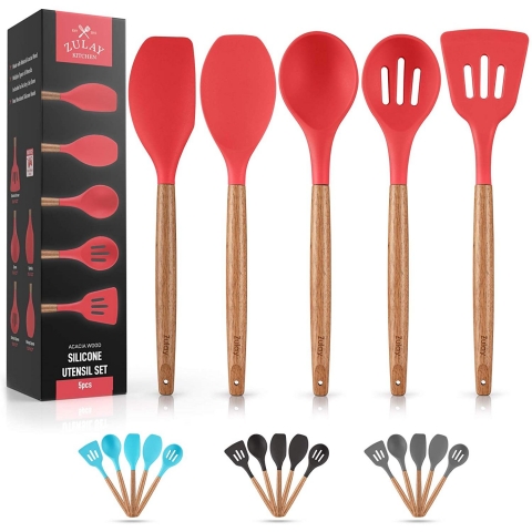 Zulay Kitchen Silikon Spatula Seti (5 Para)(Krmz)