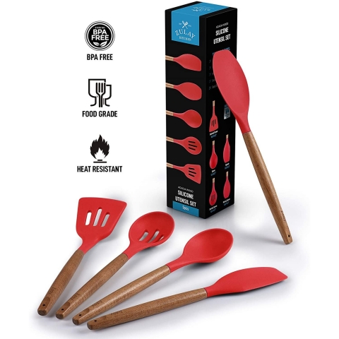 Zulay Kitchen Silikon Spatula Seti (5 Para)(Krmz)