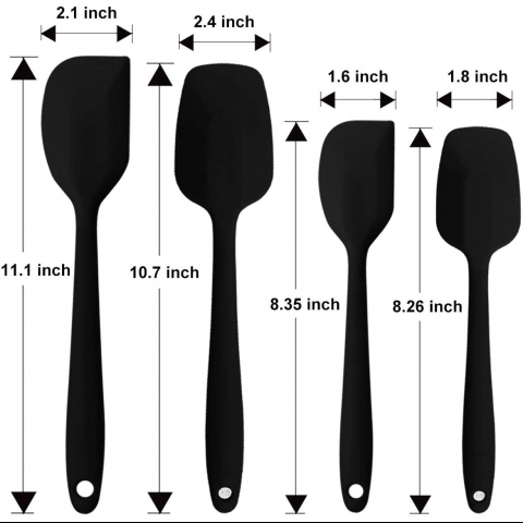 MOACC Silikon Spatula Set (Siyah)(4 Adet)