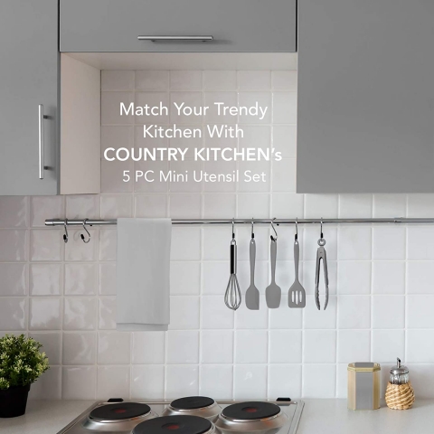 Country Kitchen Silikon Mutfak Gereleri Seti (5 Para)(Gri)