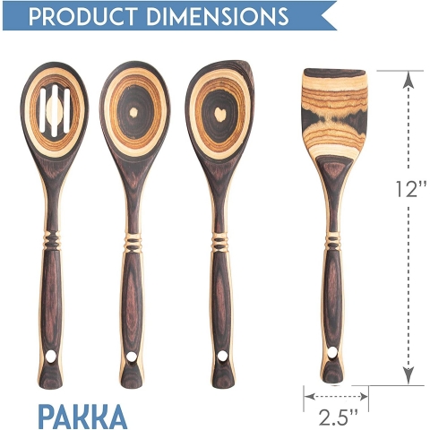 Island Bamboo Pakkawood Spatula Seti (4 Para)(Gri)