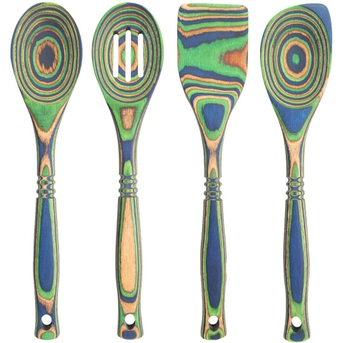 Island Bamboo Pakkawood Spatula Seti (4 Para)(Yeil)