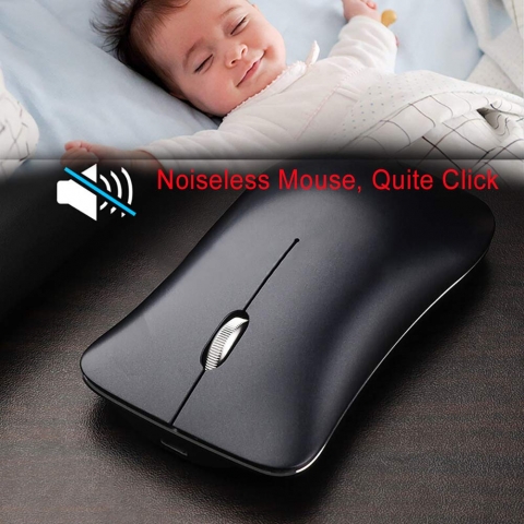 Awxlumv Bluetooth Wireless Mouse, Rechargeable Noiseless USB 2.4