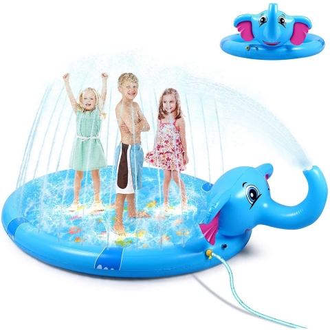 JUOIFIP Sprinkler ime ocuk Su Oyun Mat (Mavi)(210cm)