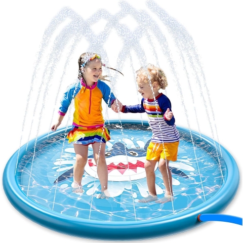 QPAU Sprinkler ime ocuk Su Oyun Mat (Kpekbal)(172cm)