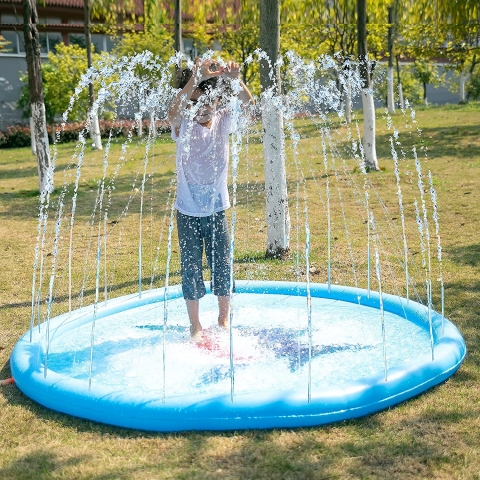 QPAU Sprinkler ime ocuk Su Oyun Mat (Kpekbal)(172cm)