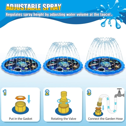 iBaseToy Sprinkler ocuk Su Oyun Mat (172cm)