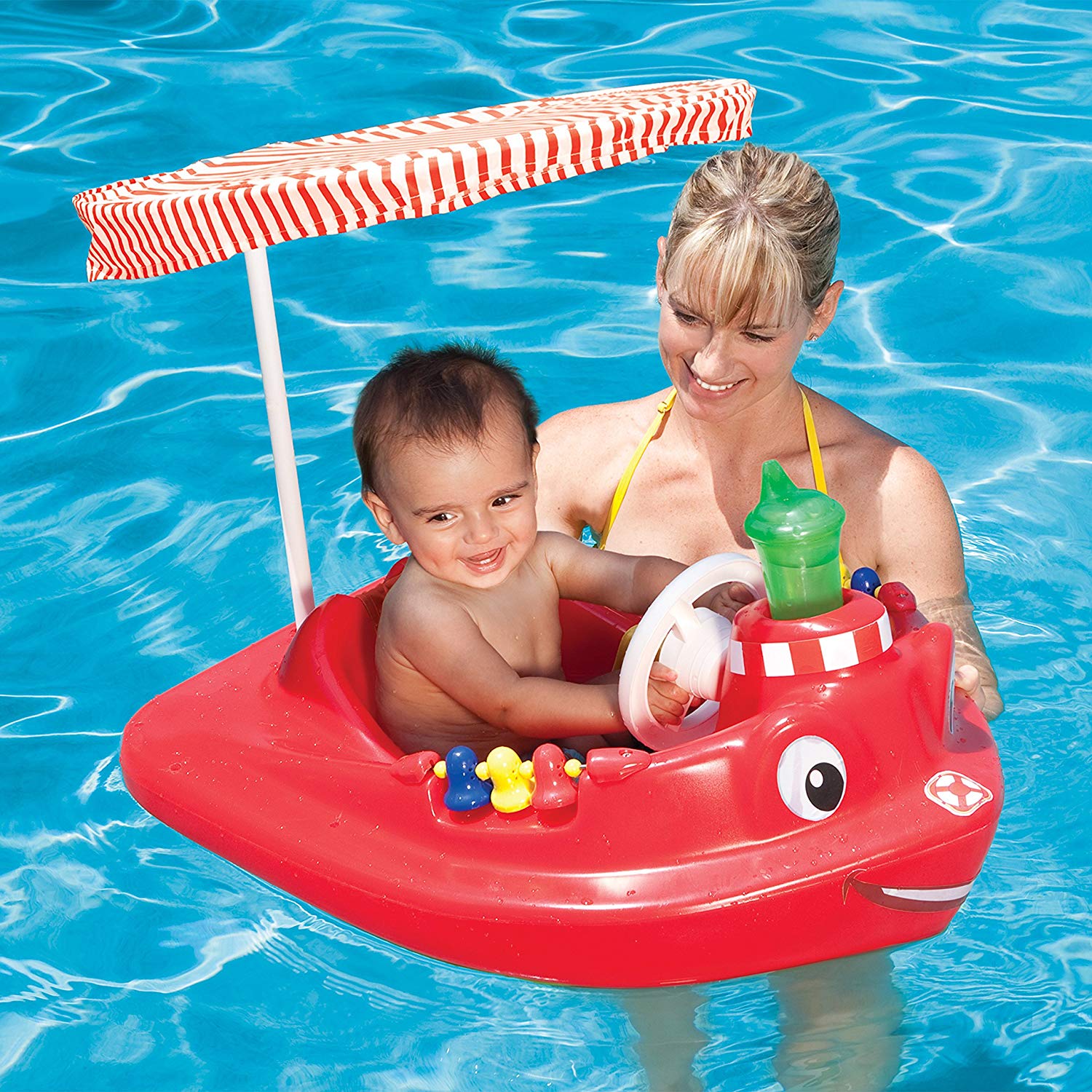 SwimWays Bebek İçin Gölgelikli Şişme Simit 12360