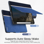 KingBlanc Deri iPad Pro M4 Klf (13 in)-Navy Blue