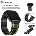 Fullmosa Apple Watch 9/8/7 Kay (42/44/45mm)-Black And Gold