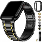 Fullmosa Apple Watch 9/8/7 Kay (42/44/45mm)-Black And Gold