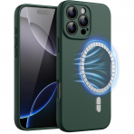 JETech Apple iPhone 16 Pro Max Manyetik Silikon Klf -Midnight Green