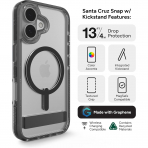 ZAGG Apple iPhone 16 Plus Santa Cruz Snap Klf -Black